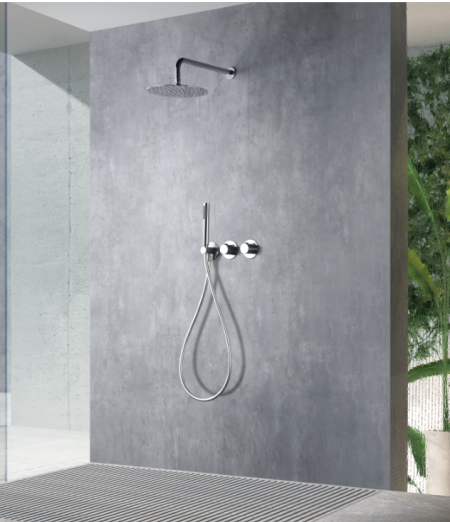 Conjunto Ducha Empotrado Termostático Assen Cromo Imex2