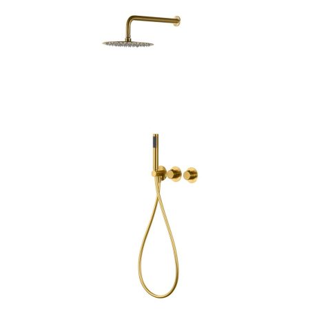 Conjunto Ducha Empotrado Termostático Assen Oro Cepillado Imex
