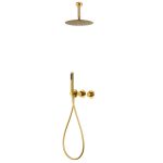 Conjunto Ducha Empotrado Termostático Nepal Oro Cepillado Imex