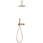Conjunto Ducha Empotrado Termostático Nepal Oro Rosa Cepillado Imex