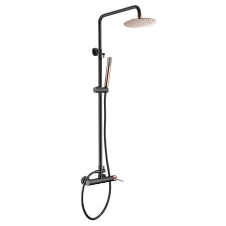 Conjunto Ducha Monomando Milos Oro Rosa Brillo Negro Mate Imex