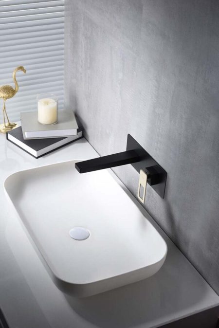 Grifo Lavabo Empotrado Monomando Suecia Oro Brillo Negro Mate Imex2