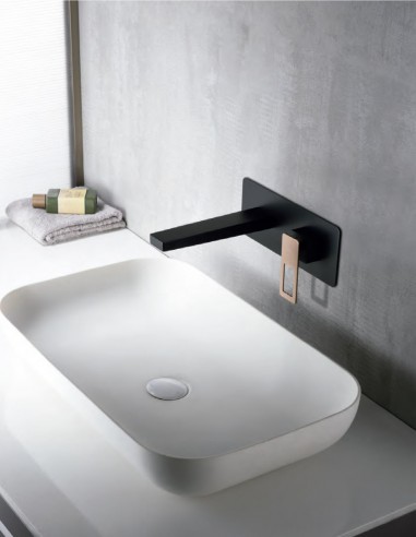 Grifo Lavabo Empotrado Monomando Suecia Oro Rosa Brillo Negro Mate Imex1