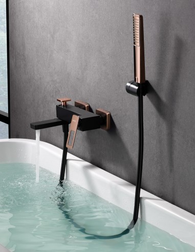 Grifo Monomando Baño Ducha Suecia Oro Rosa Brillo Negro Mate Imex1
