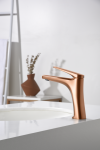 Grifo Monomando Lavabo Delos Oro Rosa Cepillado Imex