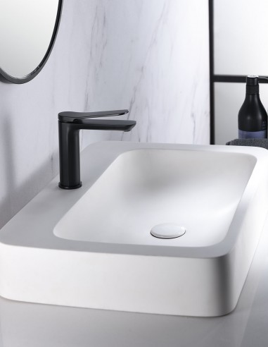 Grifo Monomando Lavabo Dinamarca Negro Mate Imex1