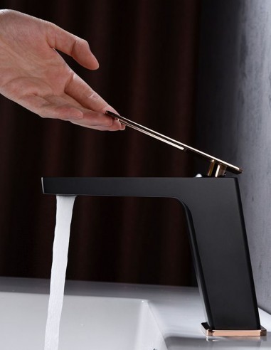 Grifo Monomando Lavabo Suecia Oro Rosa Brillo Negro Mate Imex1