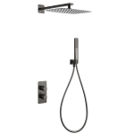 Conjunto Ducha Empotrado Termostático Toscana Black Gun Metal Imex