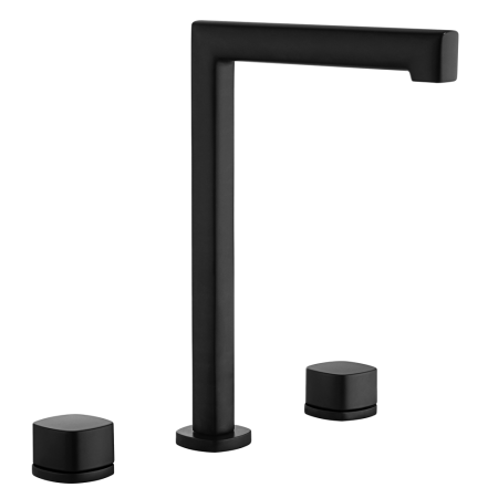 Grifo Bimando Lavabo Caño Alto Toscana Negro Mate Imex
