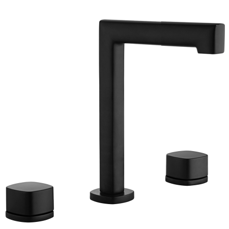 Grifo Bimando Lavabo Toscana Negro Mate Imex