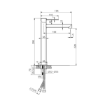 Grifo Monomando Lavabo Caño Alto Toscana Negro Mate Imex