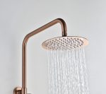Conjunto Ducha Monomando Bless Oro Rosa Cepillado Imex