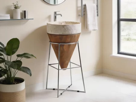 Lavabo Ticao Circular Stone Sobre Encimera Bathco1