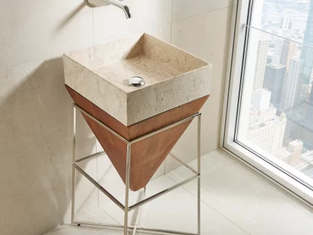 Lavabo Ticao Cuadrado Stone Sobre Encimera Bathco1